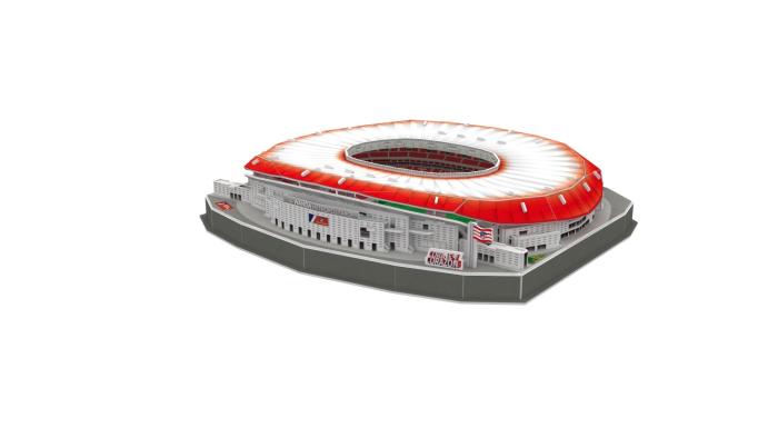 Preview: Atletico Madrid Wanda Metropolitano 3D Stadion Puzzle mit LED Licht