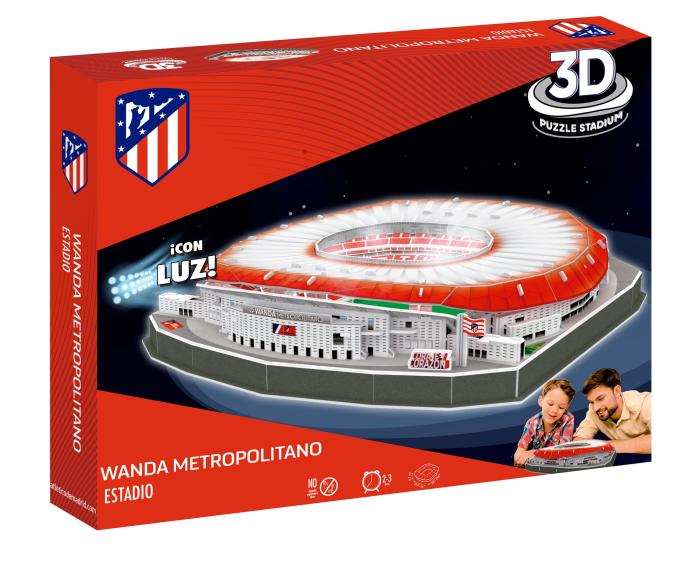 Atletico Madrid Wanda Metropolitano 3D Stadion Puzzle mit LED Licht